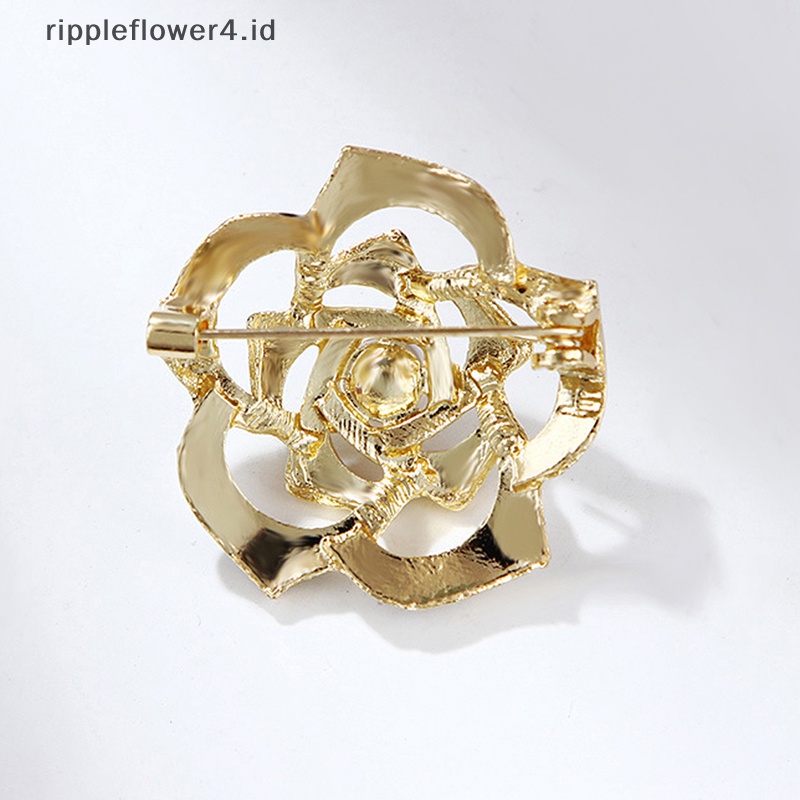 {rippleflower4.id} Fashion Mutiara Camellia Bros Untuk Pakaian Wanita Mantel Perhiasan Aksesoris Hadiah~