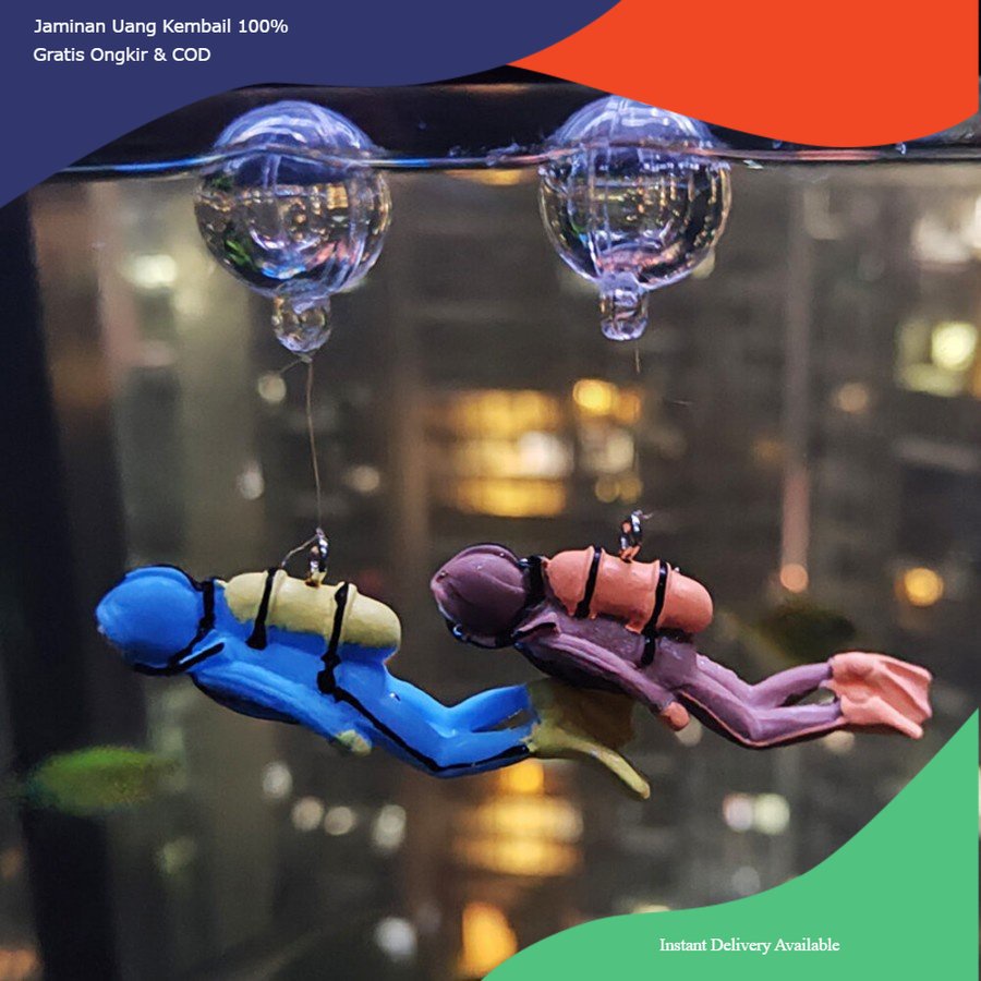 hiasan aquarium diver, ornamen aquarium penyelam, dekorasi aquarium penyelam, penyelam aquarium, hia