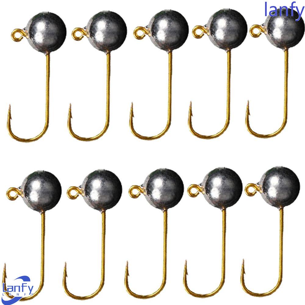 Lanfy Jig Head Hooks 10pcs/lot Fishing Tackle Soft Lure Micro Jig Kepala Mini Engkol Jig Es Pancing Hook