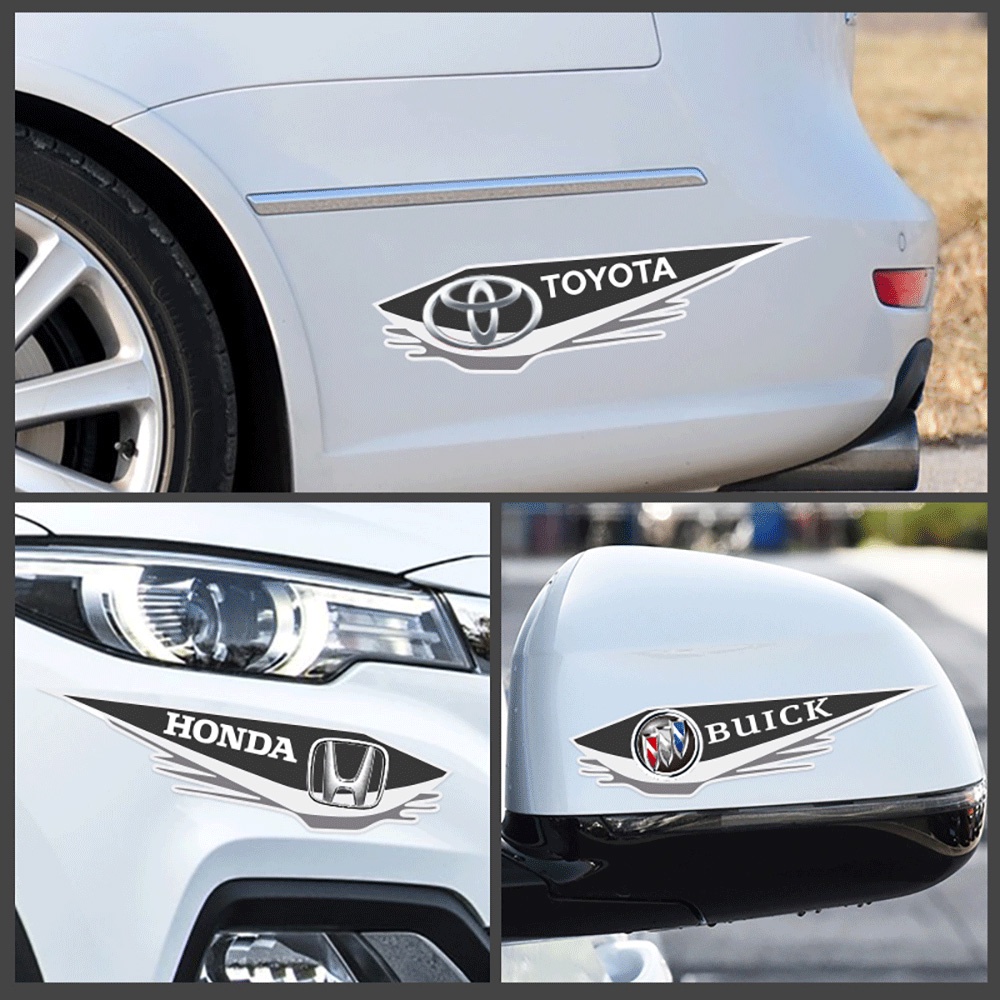 4pcs Stiker Logo Mobil Untuk Menutupi Goresan Styling Stiker Dekorasi Body Mobil Kreatif Decals Decor Aksesoris