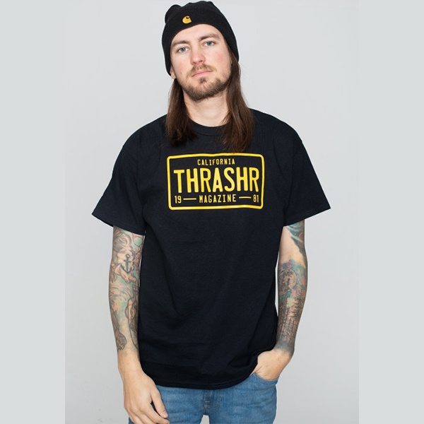 Thrasherr License Plate Black Tee