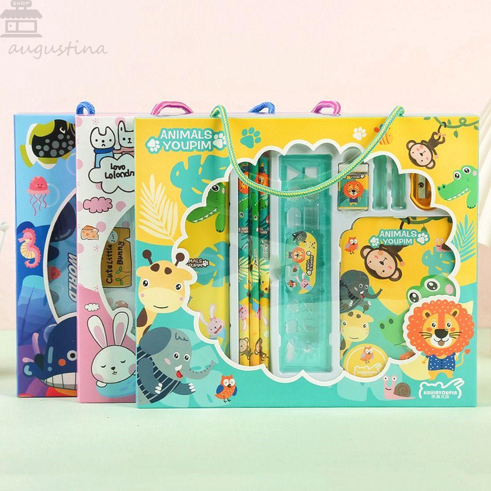 Set Penggaris Penghapus Pensil Agustina Kreatif 10Pcs /set Perlengkapan Sekolah Tk Sd Hadiah Anak