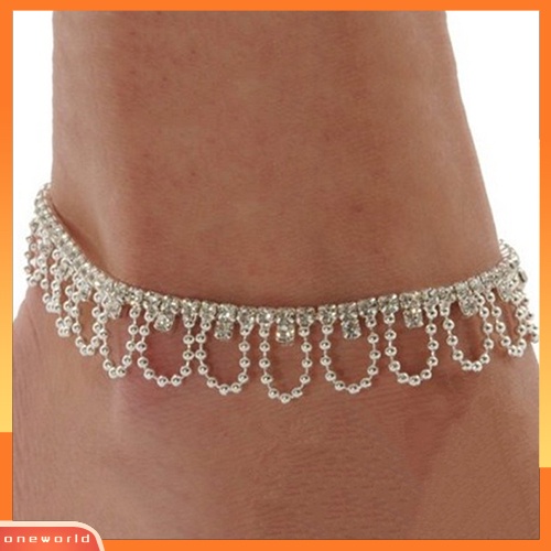 [WOD] Kristal Berlian Imitasi Pesona Drop Gelang Rantai Pergelangan Kaki Pernikahan Musim Panas Pantai Perhiasan