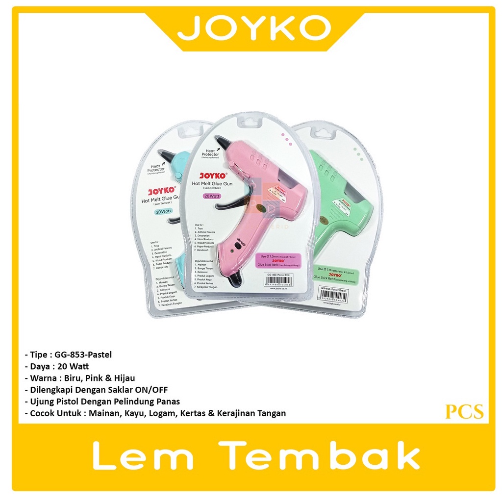 

JOYKO - Lem Tembak - Glue Gun GG- 853 Pastel - Pcs