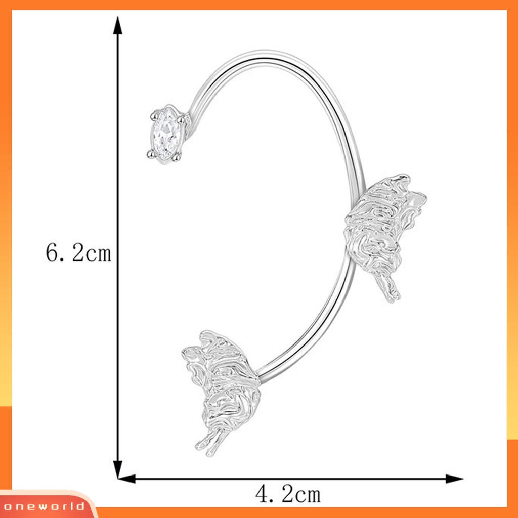 [WOD] 1pc Klip Telinga Non Tindik Berlian Imitasi Mengkilap Kilau Terang Menarik Semua Pertandingan Dekorasi Pembukaan Wanita Gadis Kupu-Kupu Telinga Cuff Clip Earring Untuk Pacaran