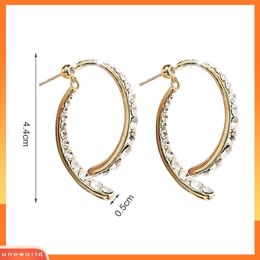 [WOD] 1pasang Romantis Pengerjaan Halus Ear Studs Wanita Cubic Zirconia Arc Fishtail Anting Elegan Untuk Tanggal