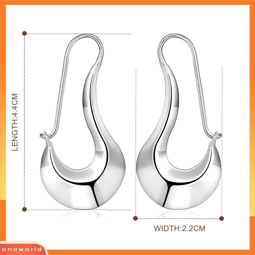 [WOD] Minimalis Tidak Teratur Geometris Liontin Wanita Perak Disepuh Leverback Earrings