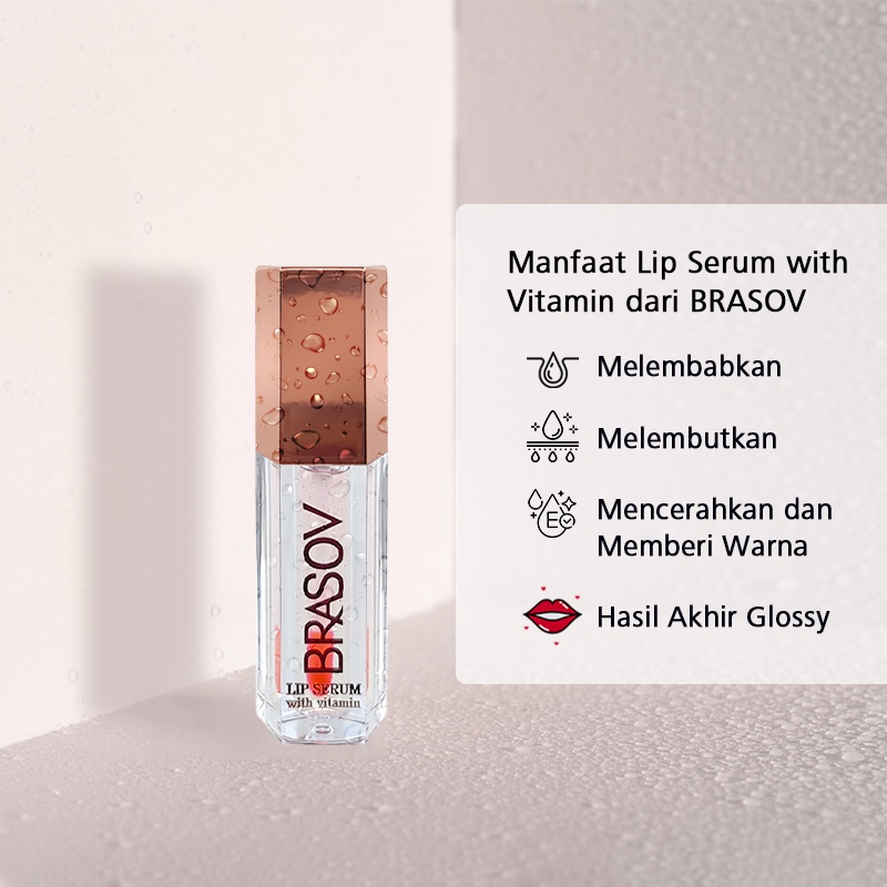 BRASOV Lip Serum with Vitamin Pelembab Bibir 5 GR Perona Bibir Sehat Alami LipSerum Colour Glossy BPOM