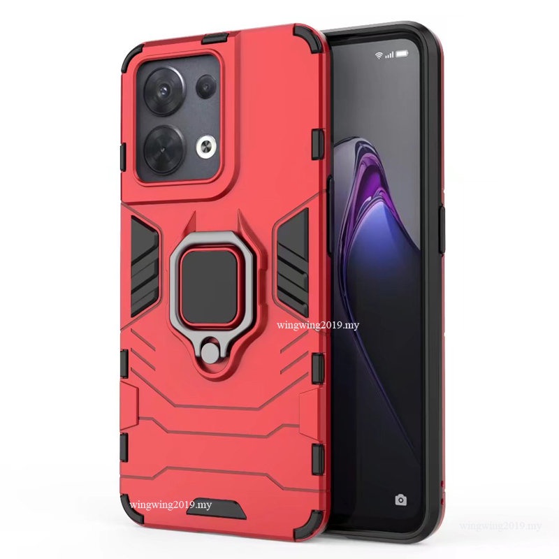 Casing Armor Shockproof Untuk OPPO Reno 8pro Plus Cases Stand Holder Magnetic Phone Back Cover Untuk OPPO Reno8 Pro+Fundas