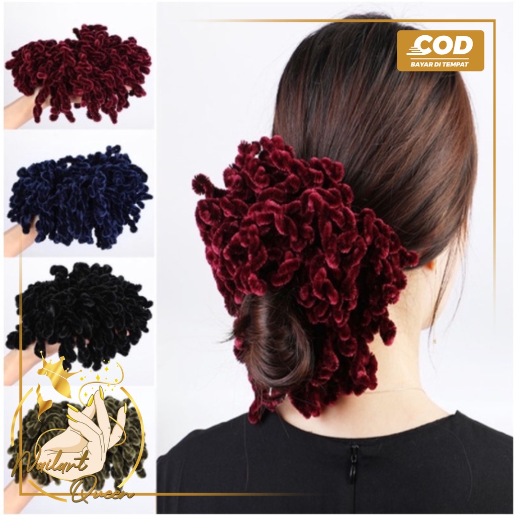 Ikat Rambut Ubur-Ubur / Kunciran Cendol/ Cepolan Hijab Scrunchie