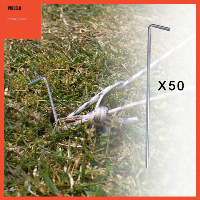 [Predolo] 50pcs Pasak Tenda 20cm Garden Stakes Nails Aluminium Untuk Camping Outdoor Kokoh