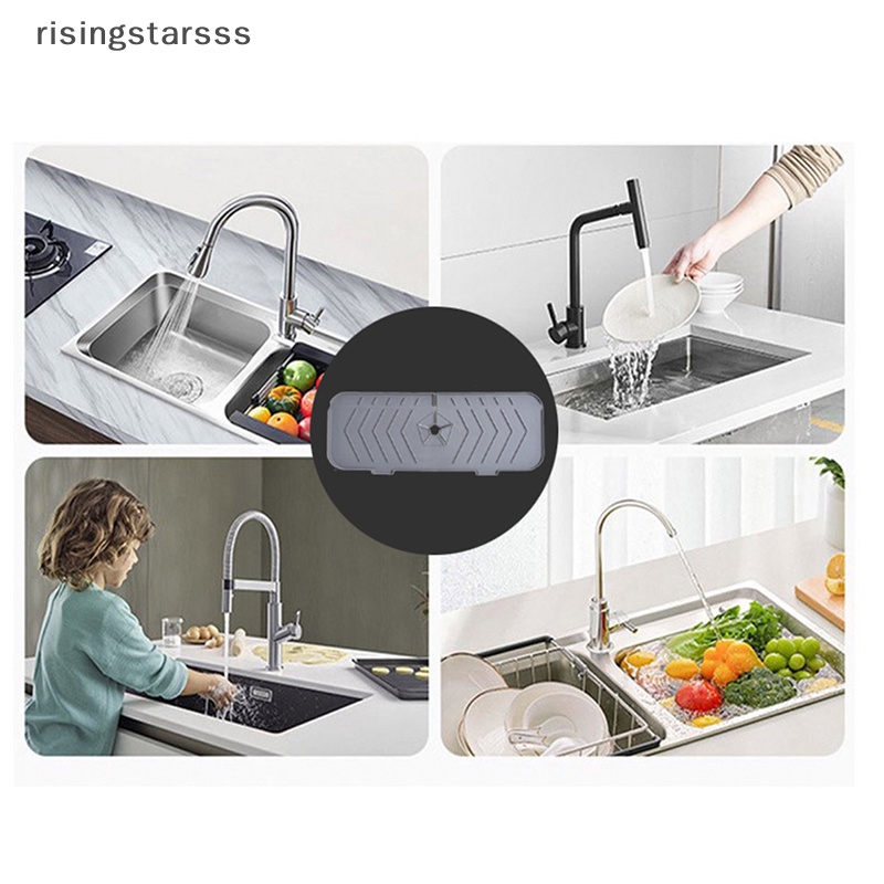 Rsid Span-new Keran Dapur Penyerap Mat Sink Splash Guard Silicone Faucet Splash Catcher Pelindung Meja Untuk Kamar Mandi Dapur Gadget Jelly