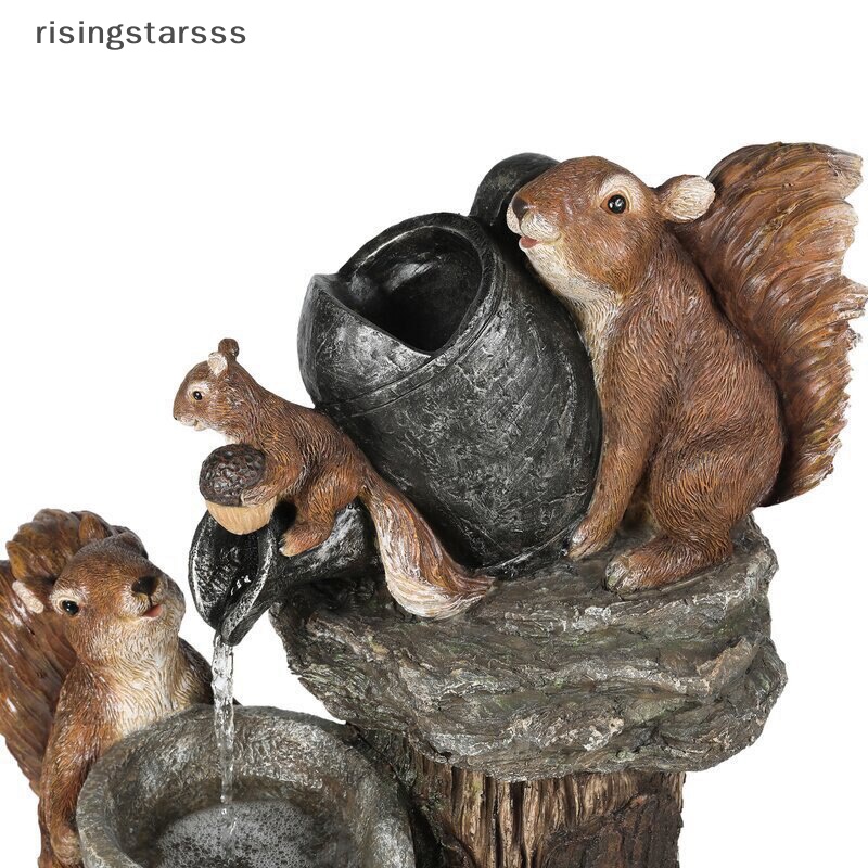 Rsid Span-new Bebek Tupai Tenaga Surya Resin Air Mancur Teras Desain Taman Dengan Jelly Lampu Tenaga Surya