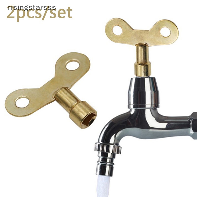 Rsid Span-new 2pcs Bleed Key Square Socket Faucet Keys Keran Air Kuningan Radiator Khusus Lubang Kunci Ledeng Jelly