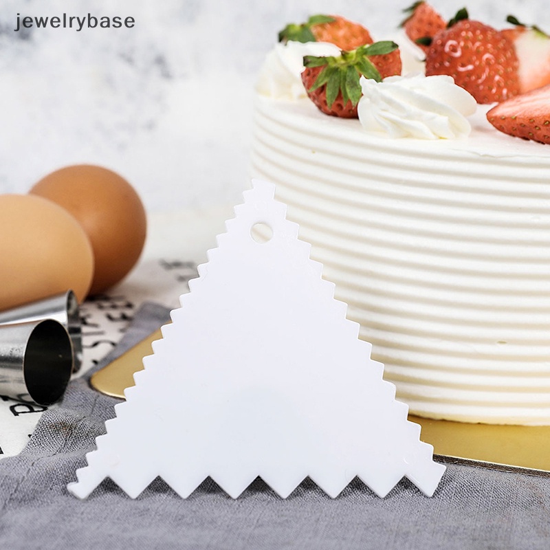 [jewelrybase] 5pcs Spatula Scraper Kue Plastik Set Pastry Adonan Fondant Cream Cake Tepi Samping Butik