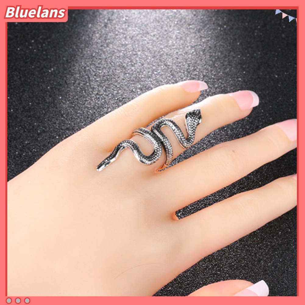 [BLS] Wanita Pria Keren Punk Alloy Gaya Ular Jari Cincin Cosplay Club Perhiasan Hadiah