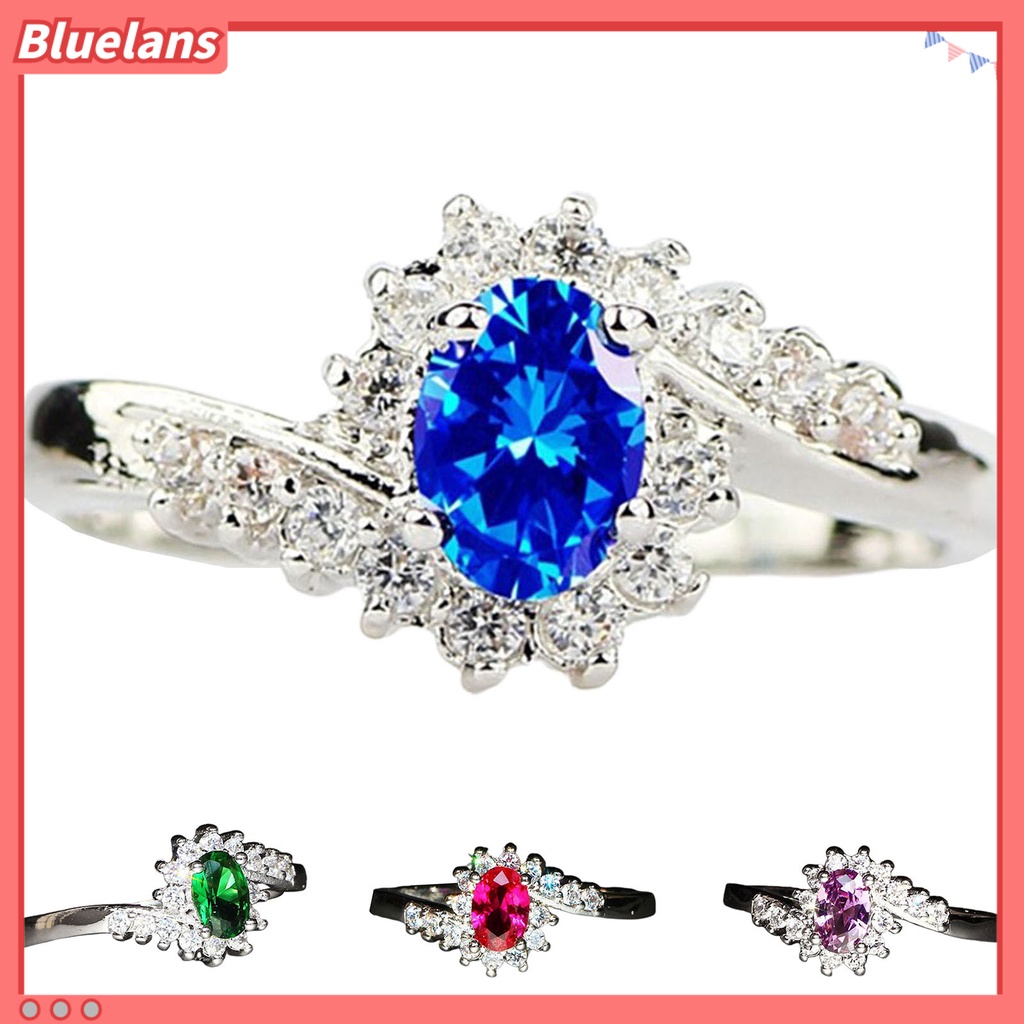 [BLS] Perhiasan Cincin Geometris Pengerjaan Halus Indah Bersinar Cubic Zircon Ring Untuk Pesta