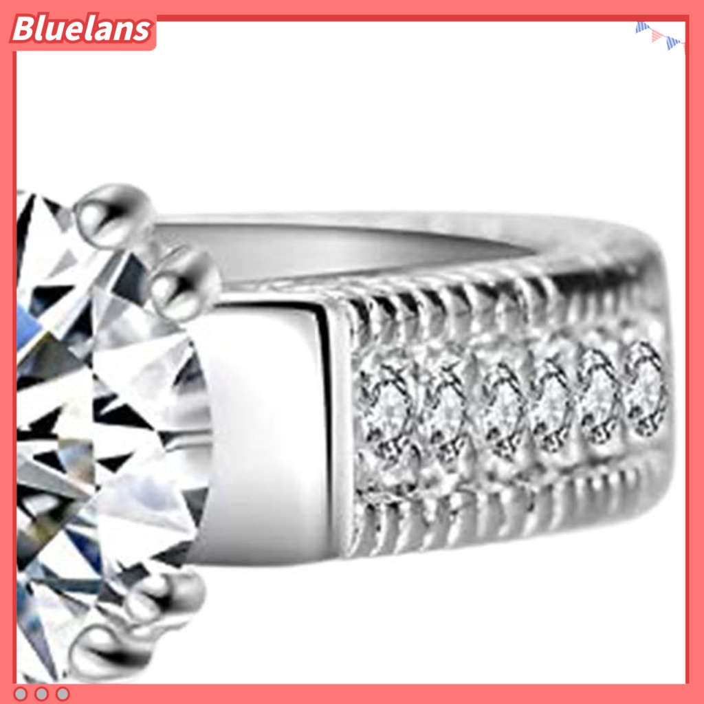 [BLS] 2pcs Cincin Pasangan Bentuk Geometri Cubic Zirconia Pria Wanita Shiny All Match Rings Untuk Pernikahan