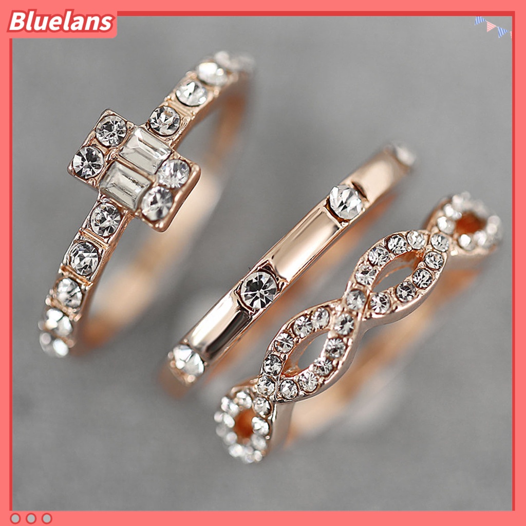 [BLS] 3pcs /Set Cincin Kit Hias Minimalis Khas Individualitas Jari Cincin Set Untuk Pakaian Sehari-Hari