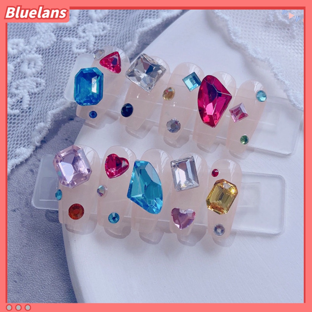 [BLM] Nail Rhinestones Indah DIY Ringan Nail Art Multi-faceted Love Dekorasi Untuk Wanita