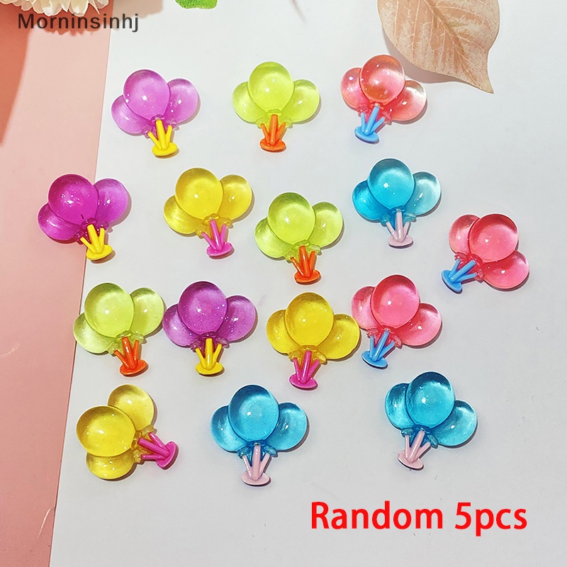 Mornin 5PCS Random Lucu Bercahaya Balon Udara Krim Lem Ponsel Case Resin Aksesoris Kulkas Patch Lampu Malam Bahan id