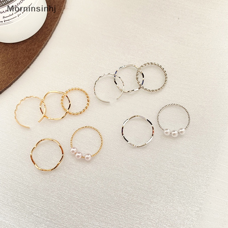 Mornin 5Pcs /Set Fashion Perhiasan Cincin Set Logam Berongga Putaran Pembukaan Wanita Jari Cincin Untuk Gadis Lady Pesta Hadiah Pernikahan id