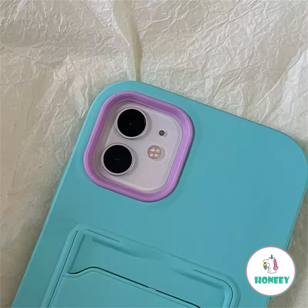 IPHONE Case Holder Tas Slot Kartu Fashion Untuk Iphone14 13 11 12 Pro Max XS Max XR 14Pro Shockproof Soft Dompet Cover