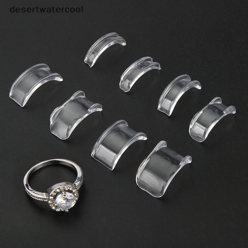 Deid 8ukuran Silikon Invisible Clear Ring Size Adjuster Mengencangkan Pengecil Alat Perhiasan Martijn