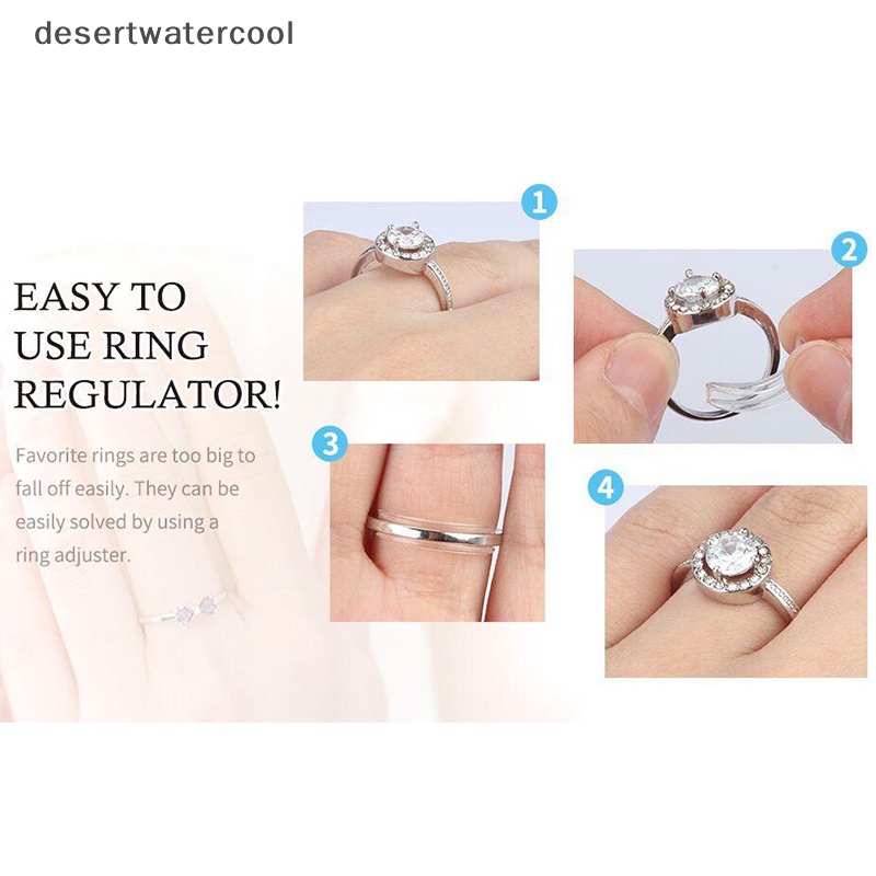 Deid 8ukuran Silikon Invisible Clear Ring Size Adjuster Mengencangkan Pengecil Alat Perhiasan Martijn