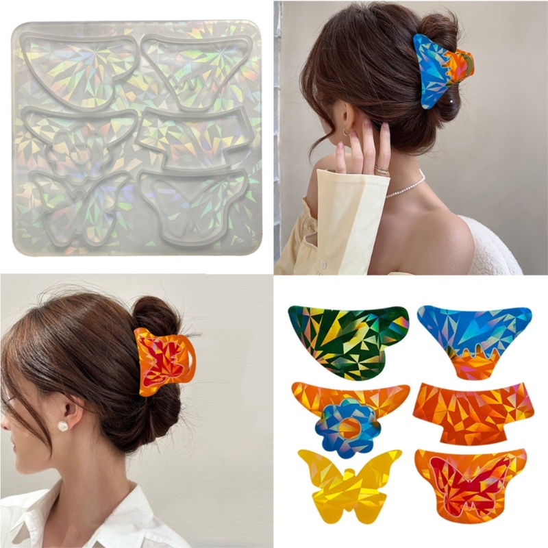 Siy Hologram- Hair Pin Decor Mold Hiasan Kepala Cetakan DIY Craft Perlengkapan Membuat Perhiasan