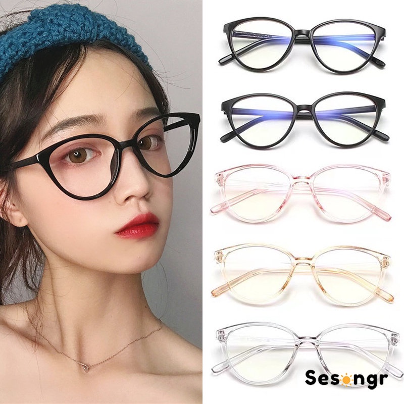 Kacamata Cat Eye Model Mata Kucing Import Tren Terbaru Korean Fashion Bingkai Struktur Bahan Plastik Ringan Untuk Wanita