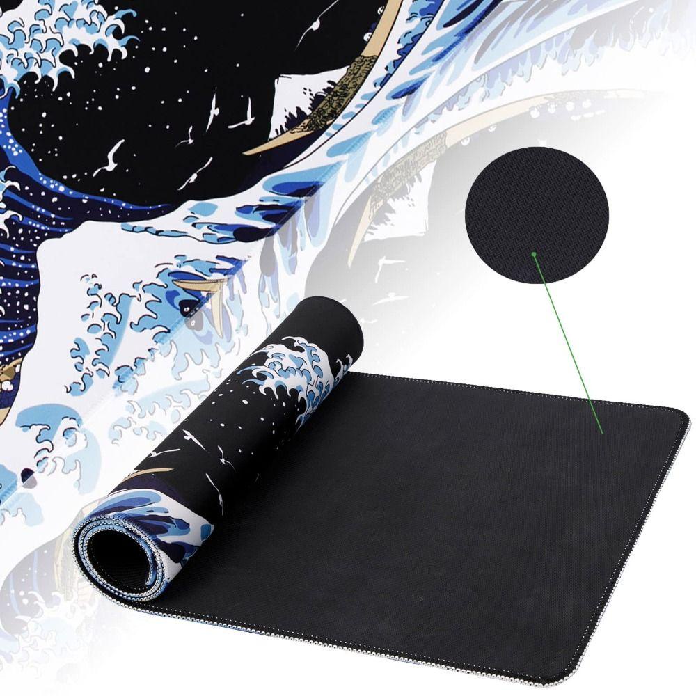 Mouse Pad Populer Tepi Dijahit Alas Meja Besar Non-Slip