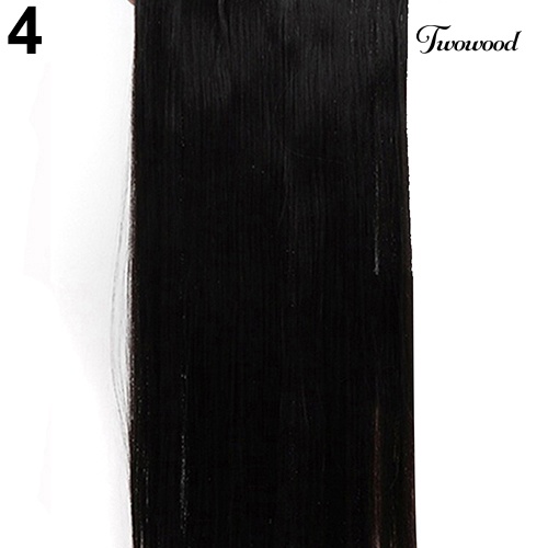 Twowood Womens Girls Fashion 5buah/8 Buah Klip Dalam Ekstensi Rambut Kecantikan Lurus