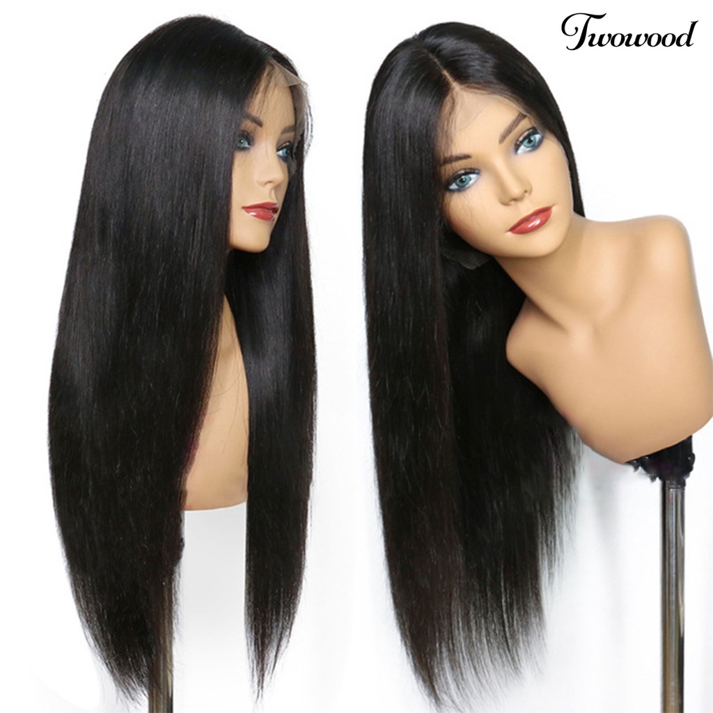 Twowood Lady Hairpieces Matte Lurus Panjang Wanita Wig Lace Halus Untuk Perempuan