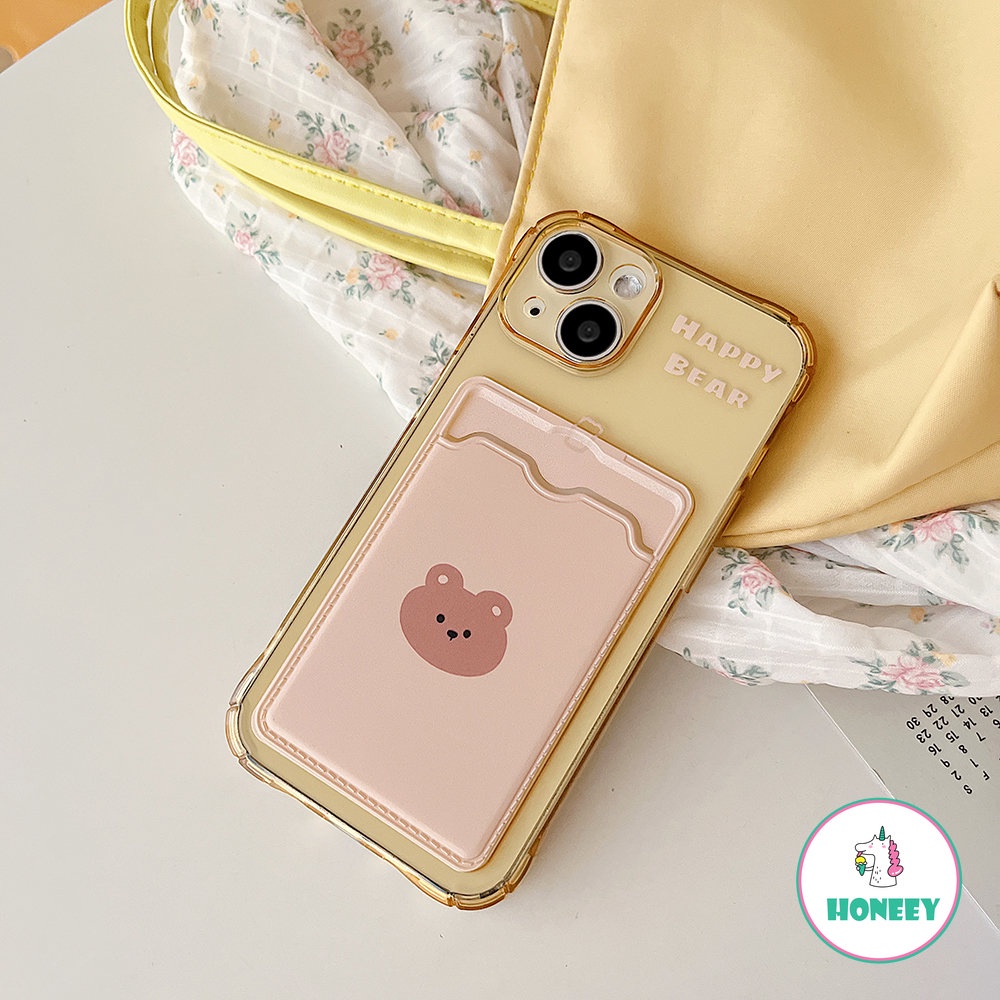 Casing Beruang Lucu Retro Untuk iPhone XR XS Max Casing Iphone14 13 12 11 Pro Max 12 Pro 7 8 14plus Cute Pink Card Holder