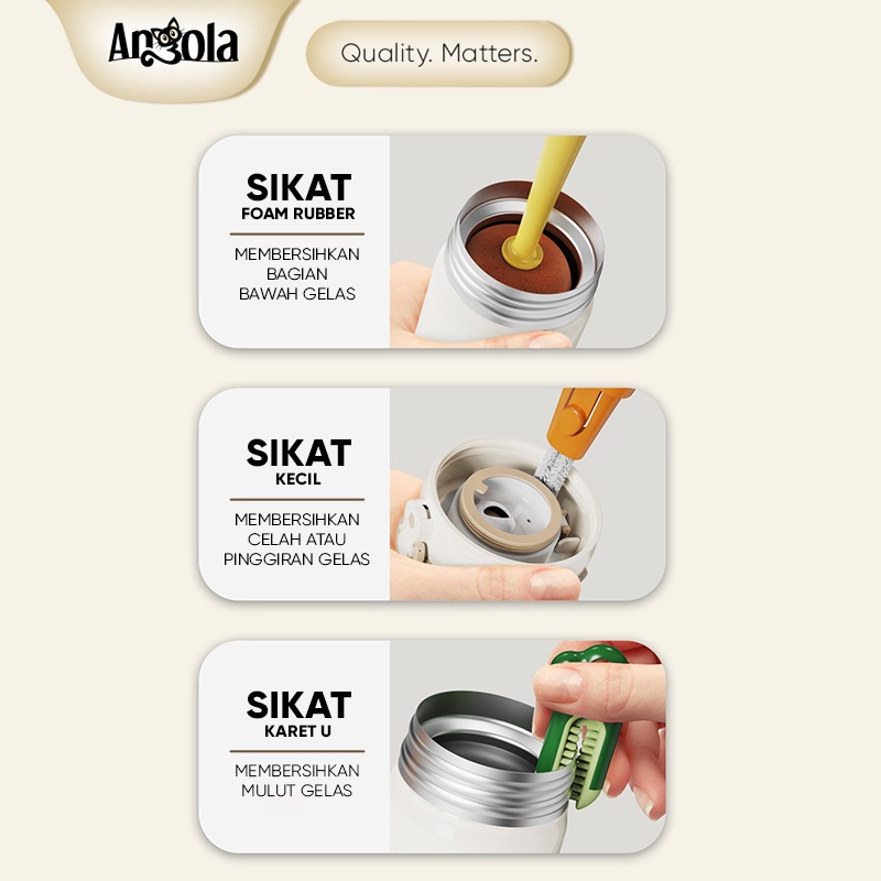 Angola Sikat Pembersih Botol Wortel D96 Alat Pembersih Botol/Gelas/Cangkir/Botol Bayi/Mug Multifungsi 3in1