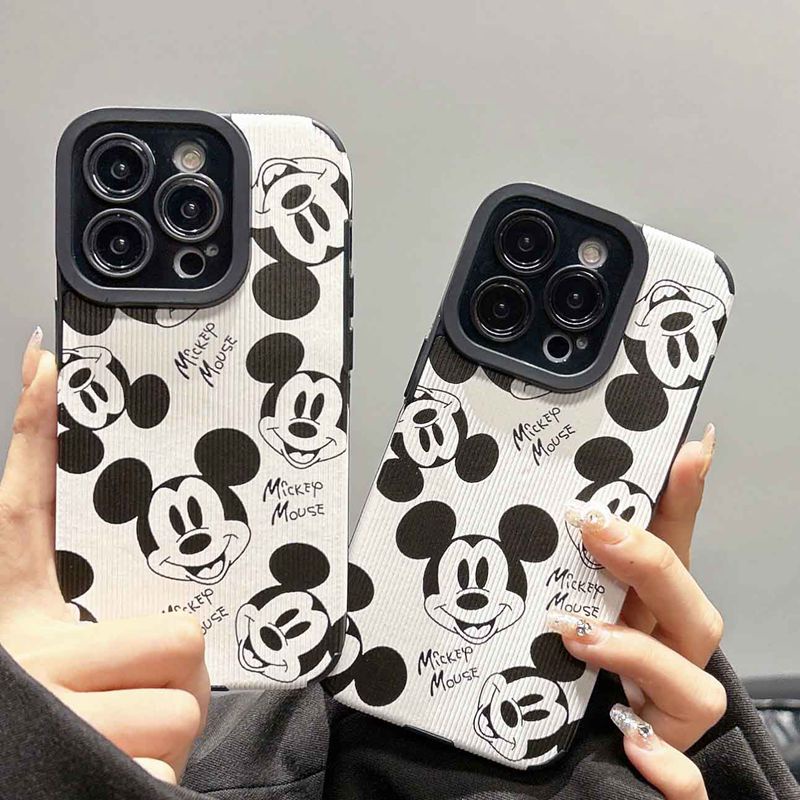 All New Hot Fashion Leather Soft Case IPhone 7 Plus 8 Plus X XS XR XS Max 11 13 12 14 PRO Max 14 Plus SE Mini Phone Case Girl Girl Women Cartoon Mikey Mouse Men