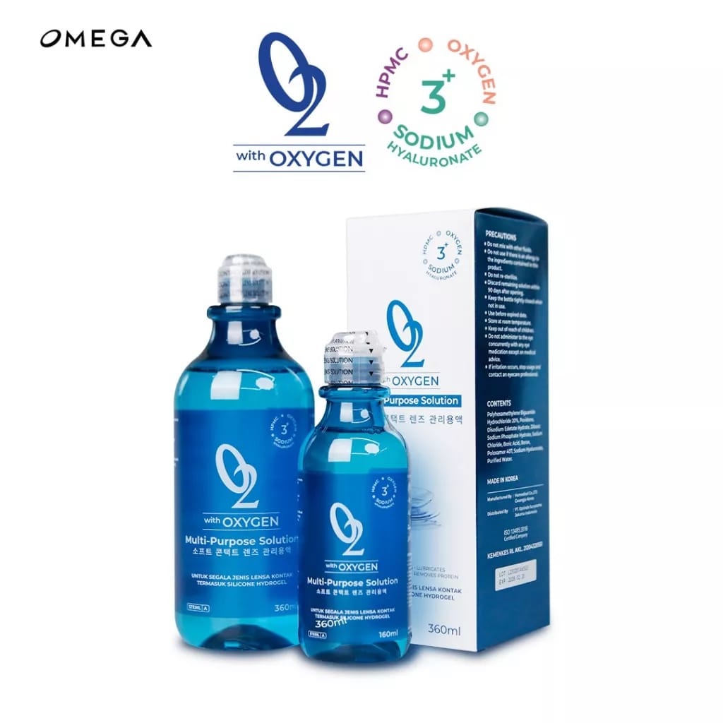 CAIRAN OMEGA O2 360ML NEW WITH OXYGEN CAIRAN SOFTLENS PEMBERSIH/  BS