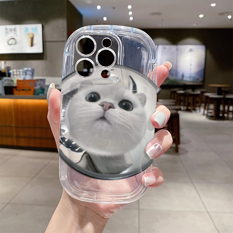 IPHONE Casing Ponsel Transparan Kucing Lucu Kompatibel Untuk Iphone14 13 12 11 Pro Max XS X Xr8 +7Plus Silikon Lembut Shockproof Casing Cover Cell Precticer