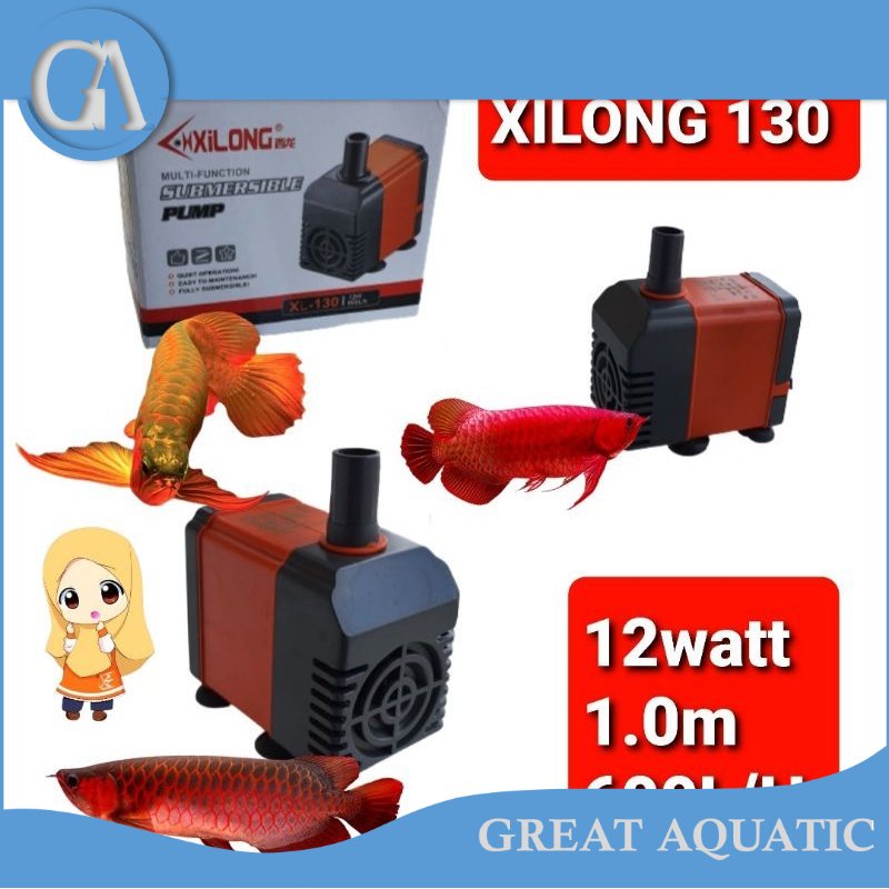pompa celup air aquarium xilong XL 130 power head mini