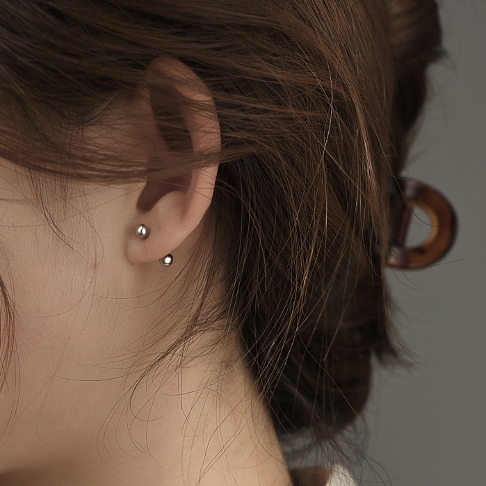 Perak999 Sterling Telinga Tulang Paku Sekrup Gesper Anting Tindik Telinga Ear Studs