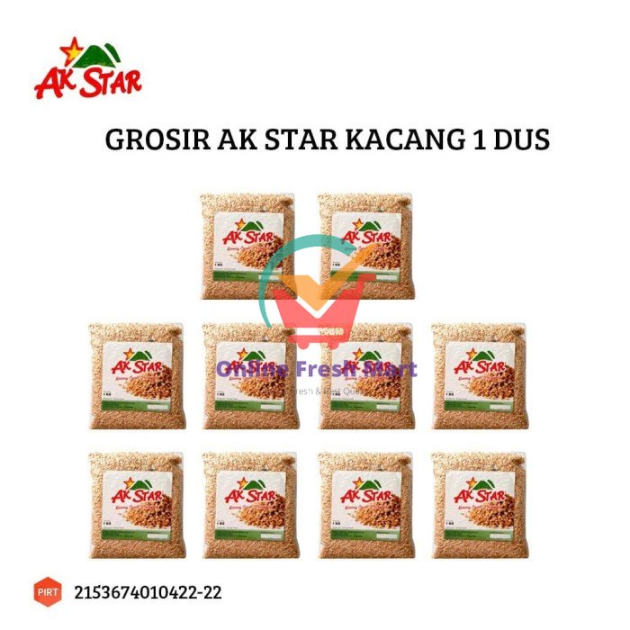 

AK STAR Kacang Cacah Panggang / Roasted Peanut [1 Kg x 10 pcs] - Online Fresh Mart Denpasar