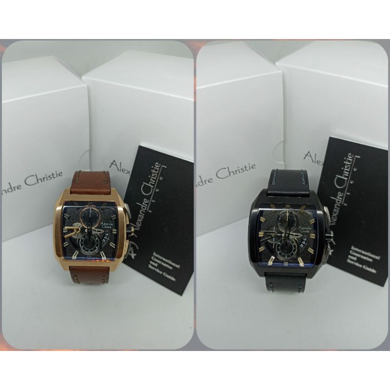 Jam Tangan Pria Alexandre Christie 6617 AC6617 AC 6617 Tali Kulit