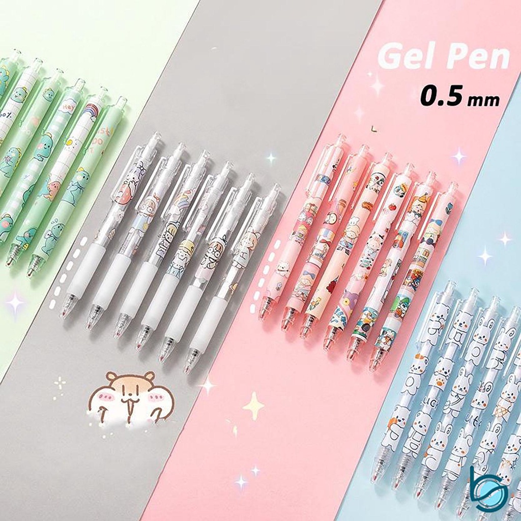 

Pulpen Cair/Pena/Gel Pen 0.5mm/Pen Tinta Hitam motif kartun lucu - Best Stationary