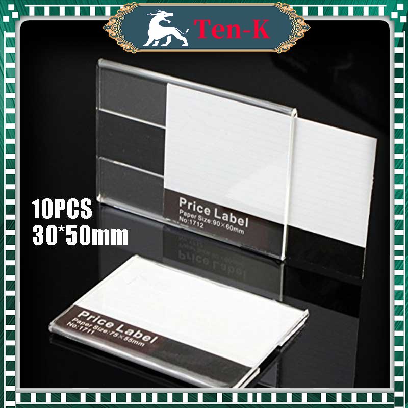 

10PCS Acrylic Akrilik Price Tag/Name Tag/ Label Nama Produk 3 X 5 Cm 2mm
