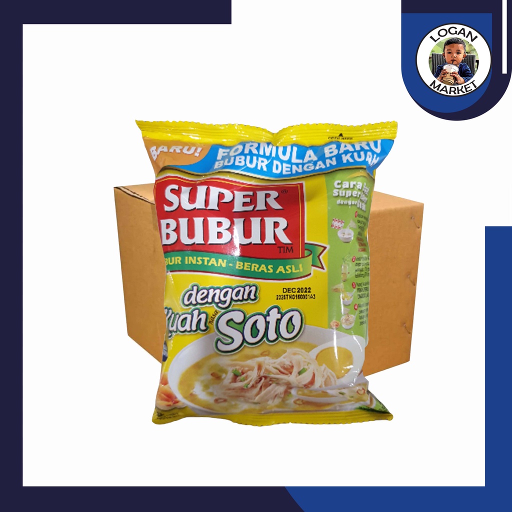 Dus Karton Super Bubur Instant Kuah Soto 1 Dus 40 Pcs 40Pcs 46 gram