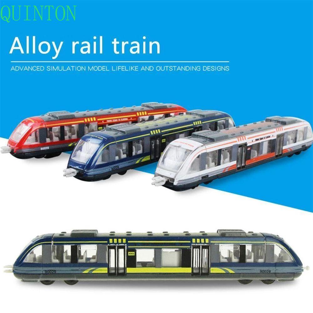 Mainan Kereta Simulasi QUINTON Mainan Edukasi Anak Laki-Laki Anak Metro Kereta Bawah Tanah Alloy Model Metal Alloy Diecast Train Toy