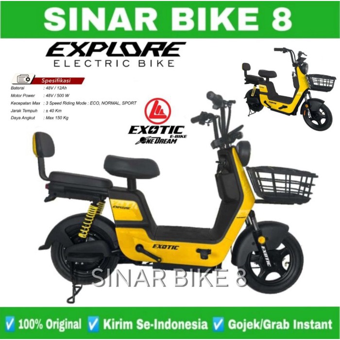 Sepeda Listrik Electric E Bike EXOTIC EXPLORE 500 Watt BY PACIFIC