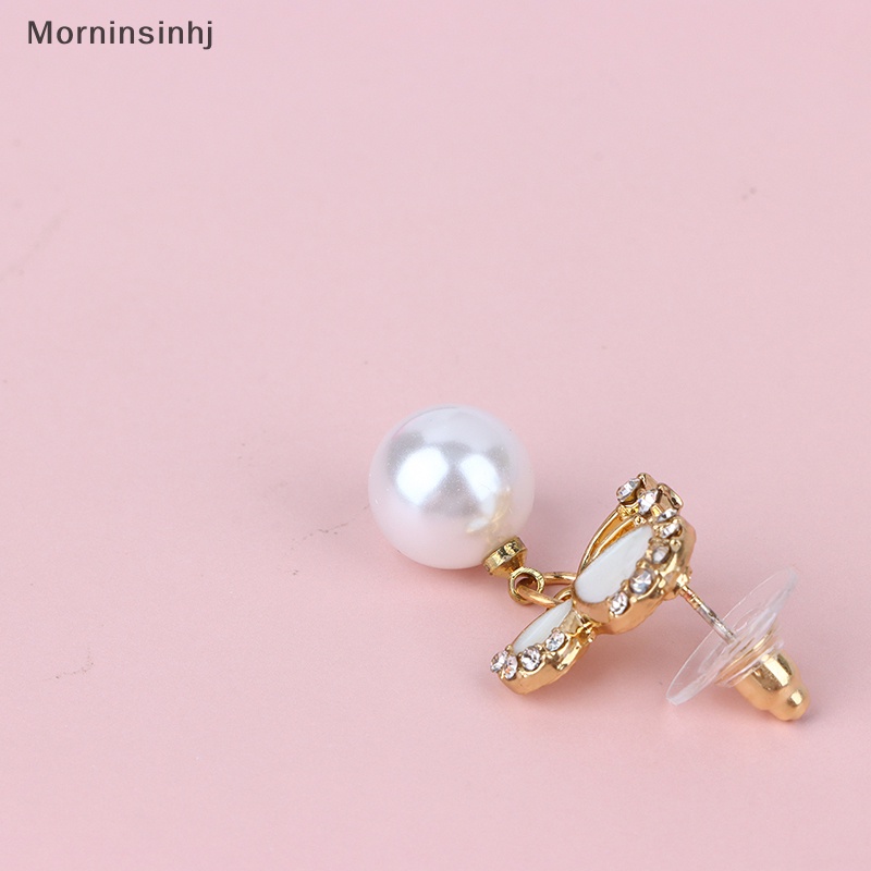 Mornin Fashion Anting Pesta Tetes Minyak Batu Zircon Mutiara Butterfly Eye Untuk Wanita id