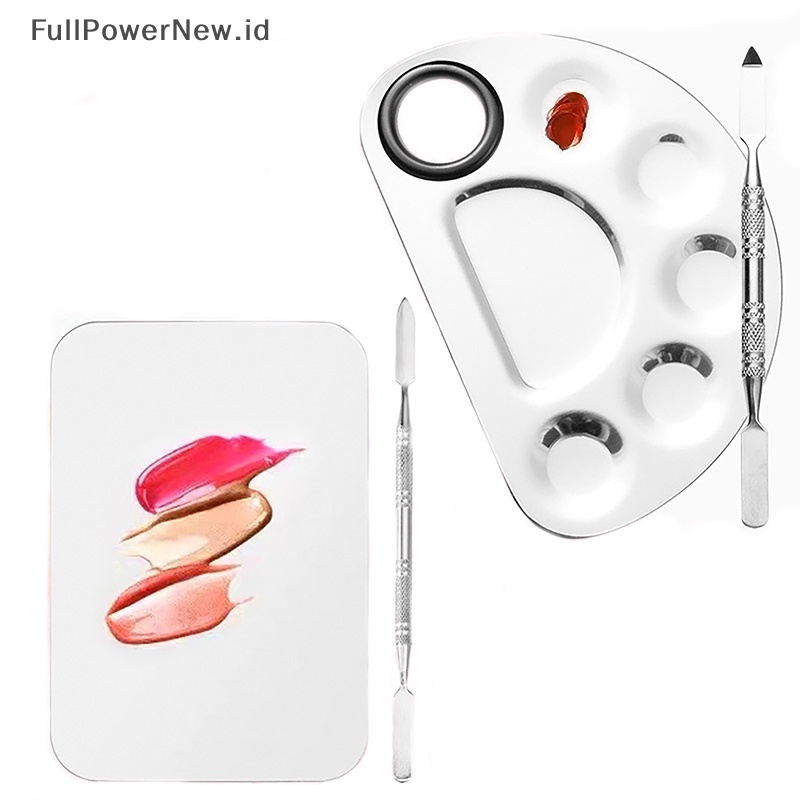 Power Stainless Steel Makeup Mixer Kosmetik Nail Art Mixing Set Palette Spatula Alat ID